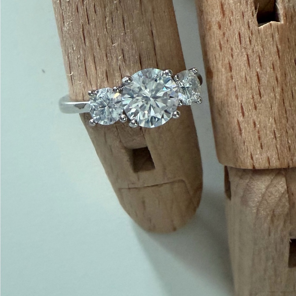 Moissanite and 925 sterling silver ring